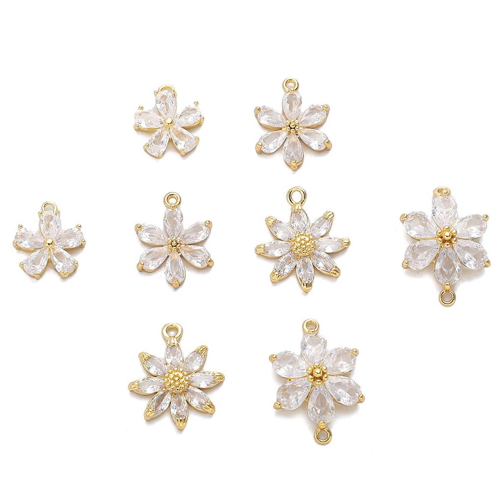 Copper Petal Hanging Pattern Pendant For DIY Jewelry Making Craft Accessories