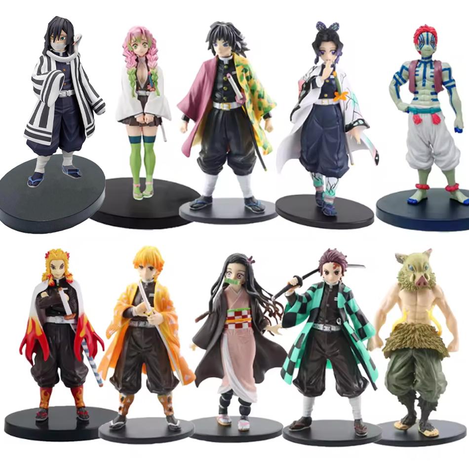 Anime Figure Kamado Tanjirou Nezuko Demon Slayer Figure Action Figures PVC Model Toys Zenitsu Figurine Inosuke Kimetsu No Yaiba