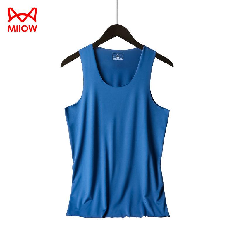 Catman Men's Summer Quick-Dry Seamless Sports Vest: Ice Silk, Tight Fit, Wide Shoulders.