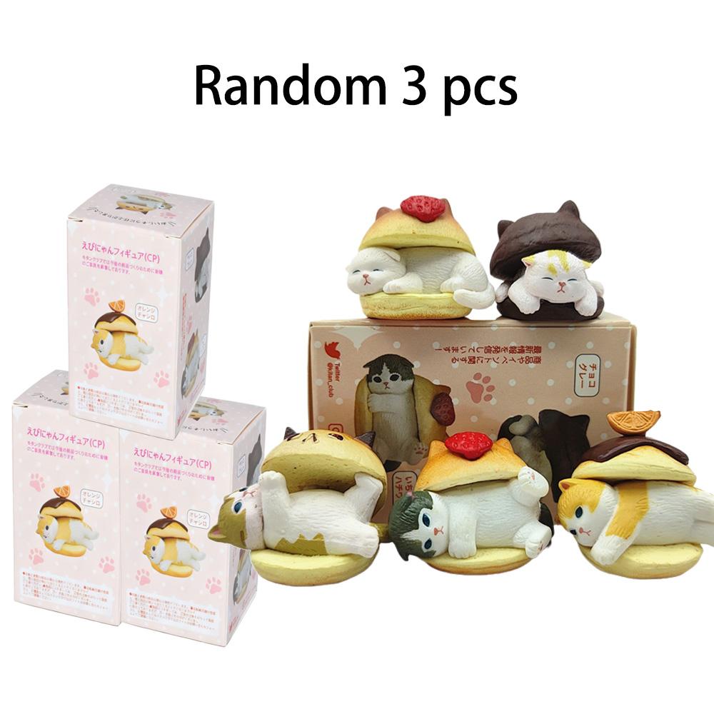 Mofusand Кот Гамбургер Блайнд Бокс Украшение на Приборную Панель Автомобиля Декор для Дома Настольное Украшение Кавайное Животное Коллекционная Фигурка Игрушка для Детей Подарки