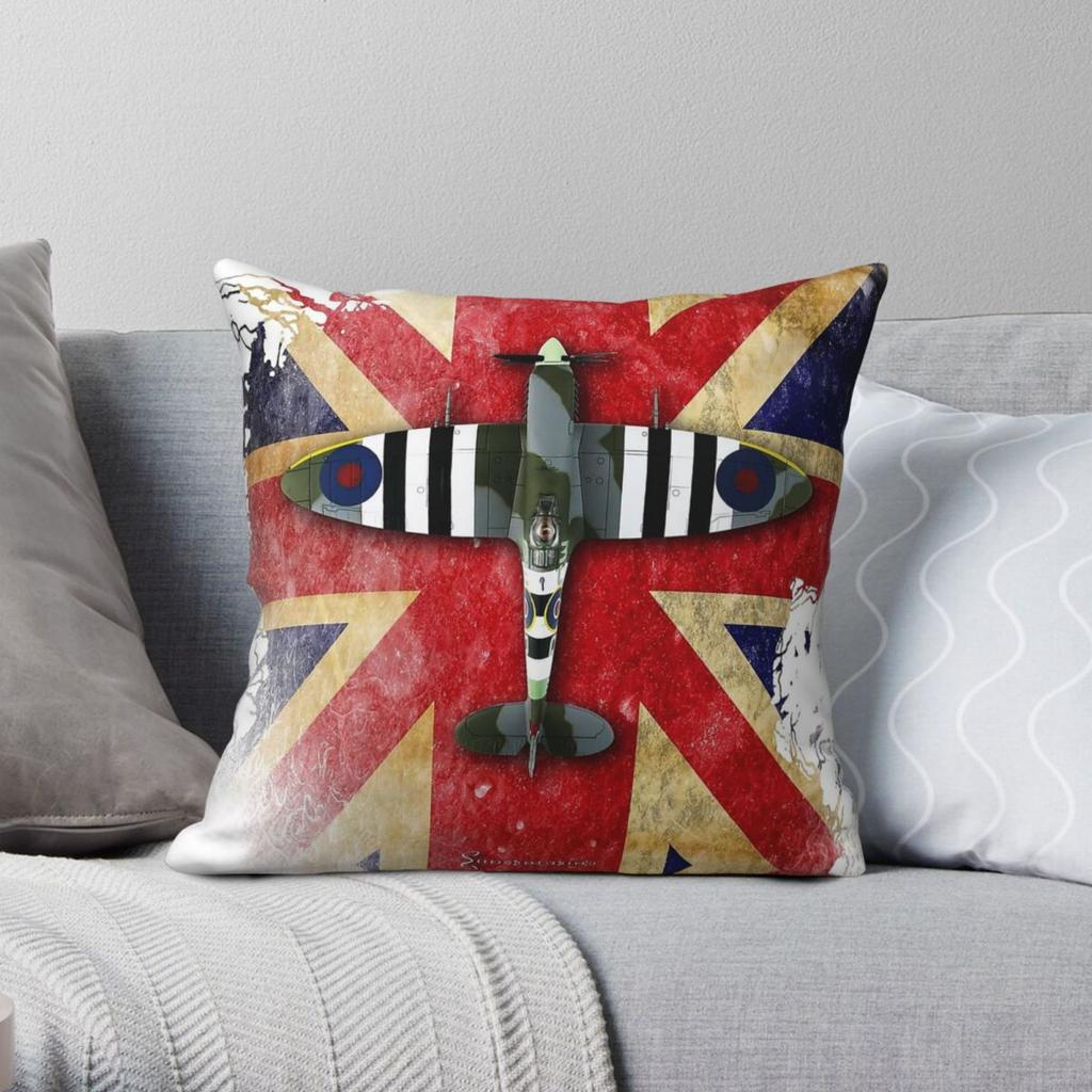 Supermarine Spitfire Mk Ixc Square Pillowcase Polyester Linen Velvet Printed Zip Decorative Pillow Case Car Cushion Cover