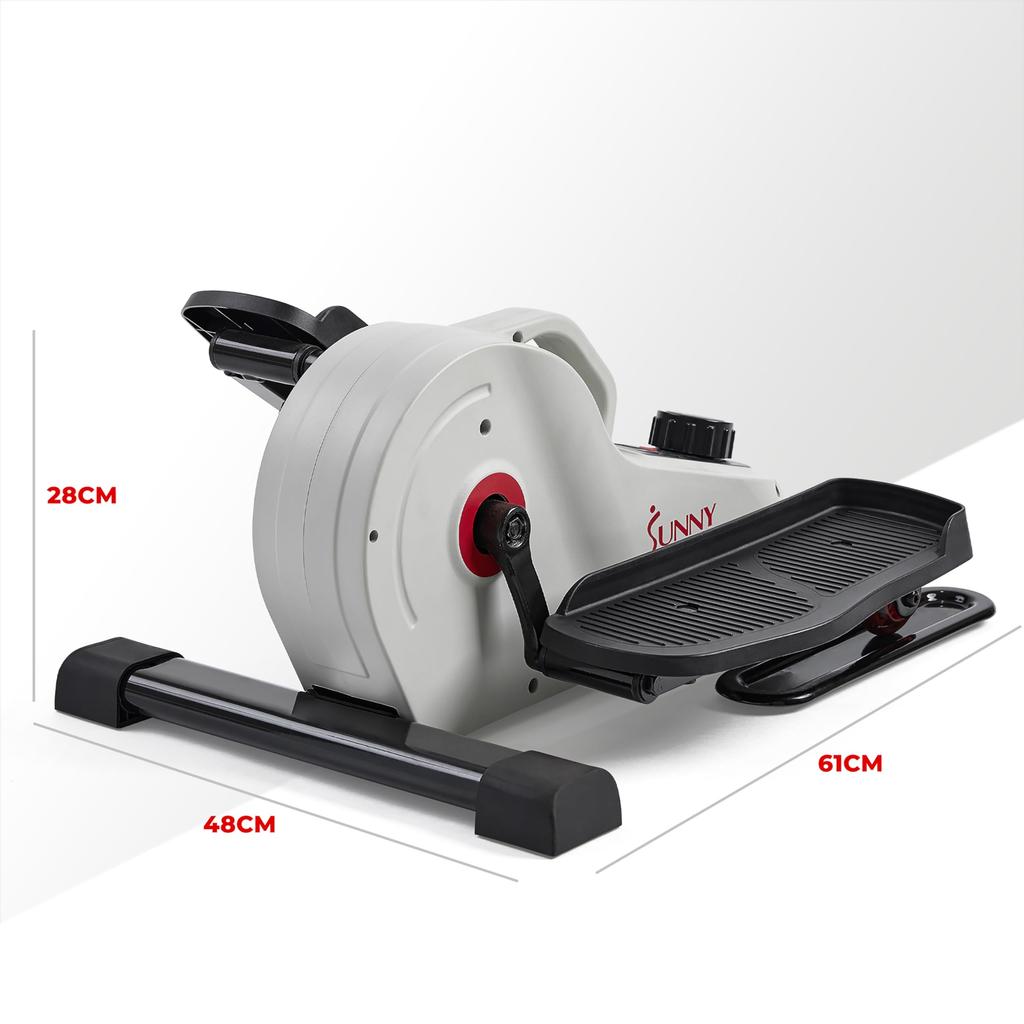 Sunny Health Fitness Elliptical Magnetic Under Desk Machine Foot Pedal Exercise Equipment White Assembled & SF-E3872