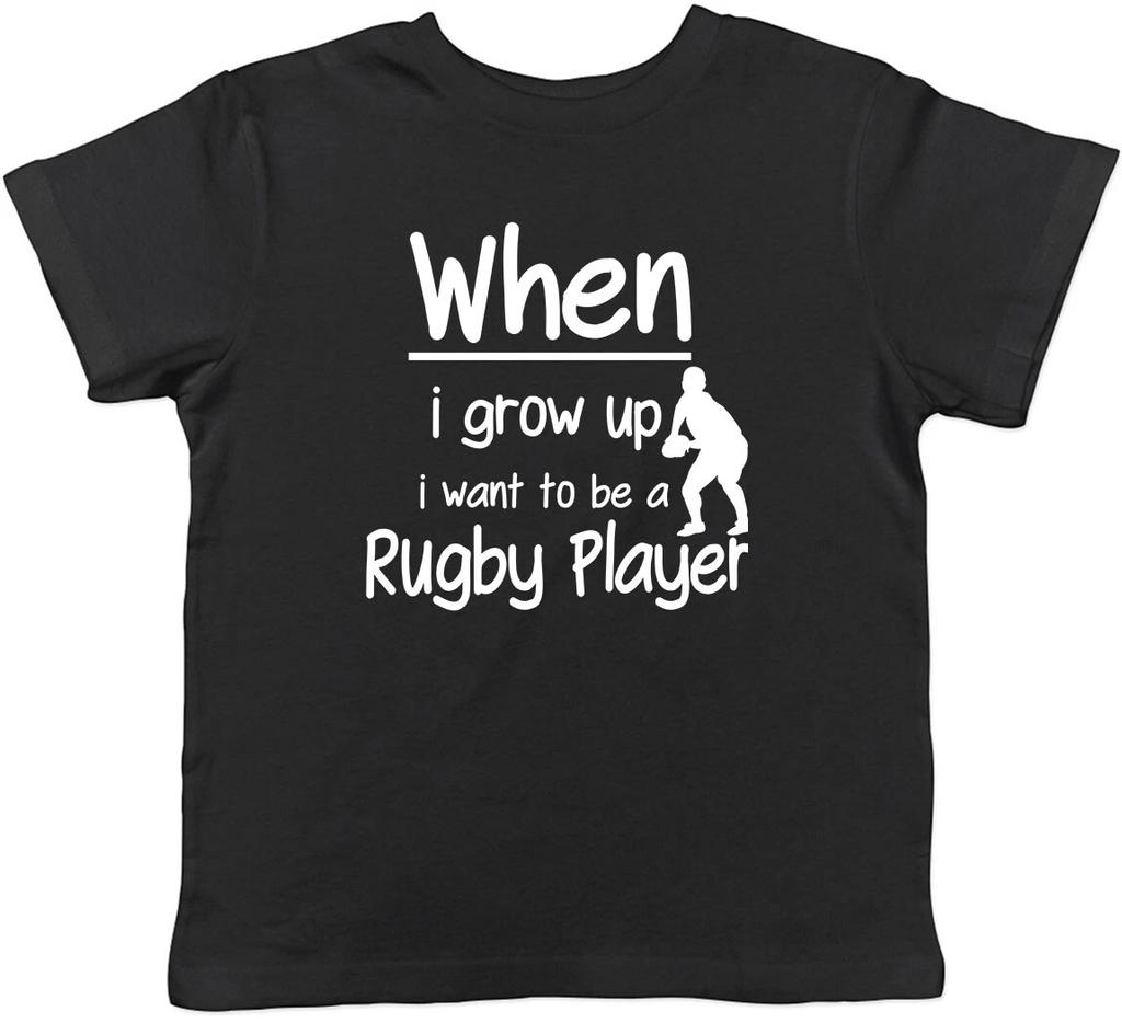 When i Grow up I want to be a Rugby Childrens Kids T-Shirt Boys Girls