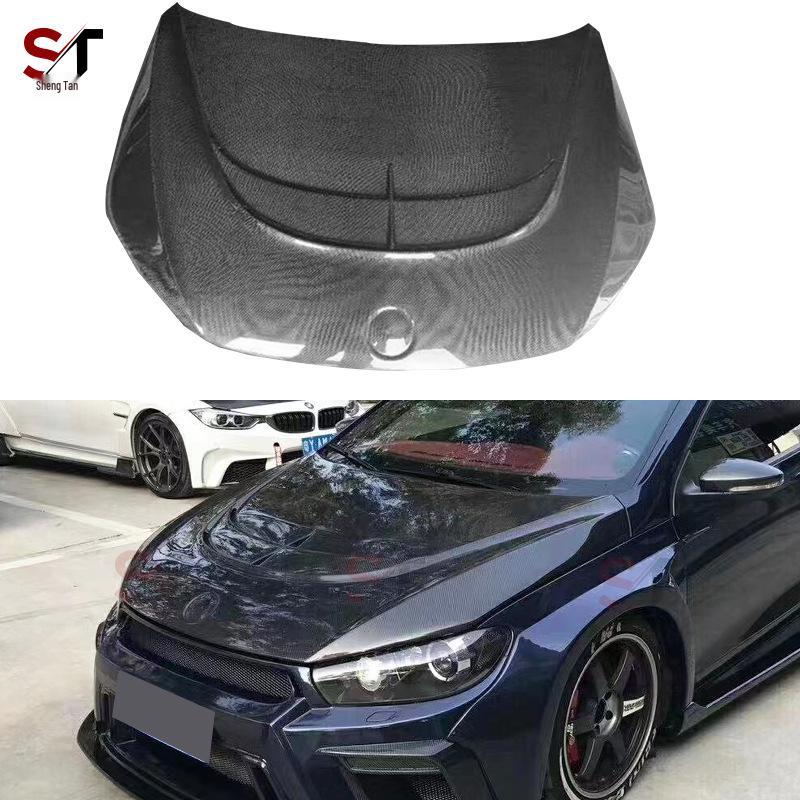 Volkswagen Scirocco Carbon Fiber Engine Hood Bonnet - Modified Front Car Body Kit Cover