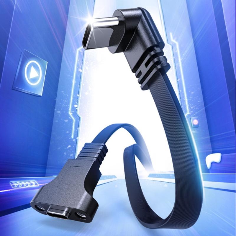 Кабель быстрой зарядки USB C Type C 100 Вт для телефона, ноутбука, с углом 90 градусов, для зарядки и передачи данных