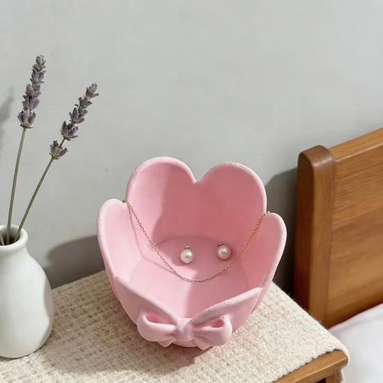 Floral Jewelry Tray 3D Dish for Rings Printed Decorative Trinket Earrings Keys Cherry