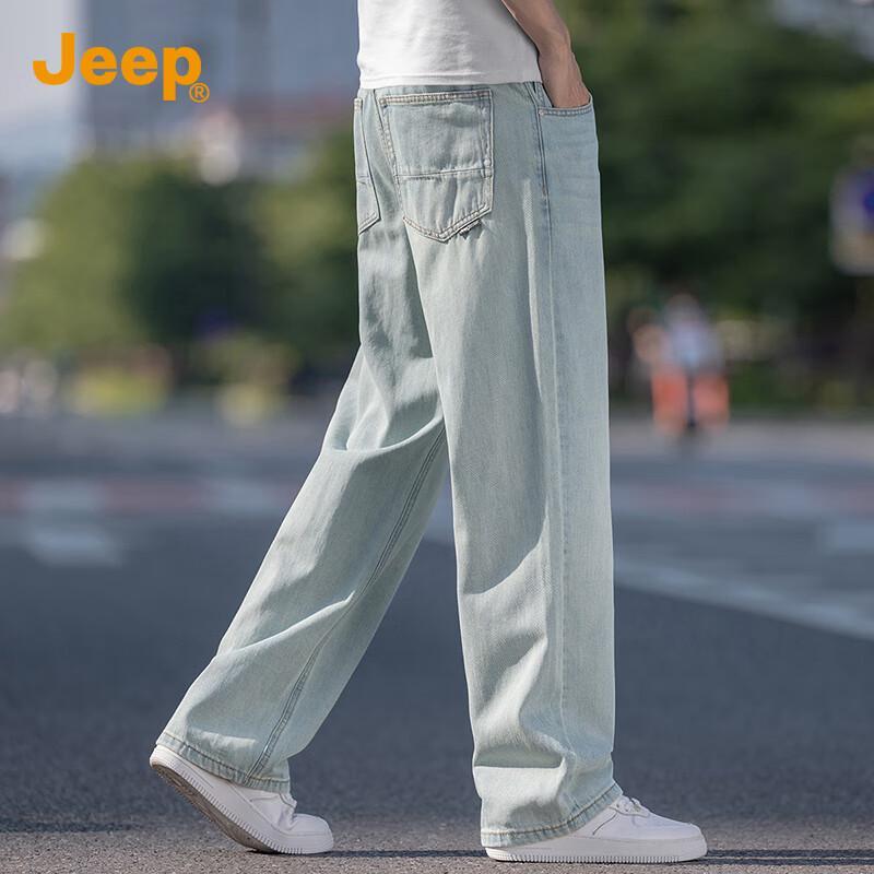 Jeep Мужские джинсы прямого кроя из смесового тенселя