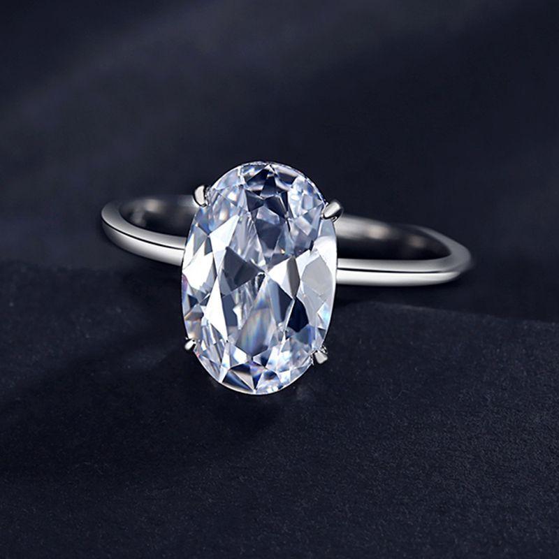 Ada Jewelry Свадебное кольцо Роскошное стерлинговое серебро S925 5 карат Овальный циркон Женское кольцо для вечеринок