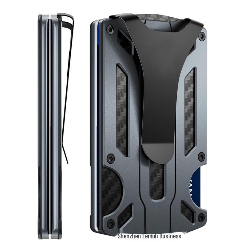 Ультратонкий держатель карт из алюминиевого сплава RFID с защитой от кражи и AirTag для мужчин