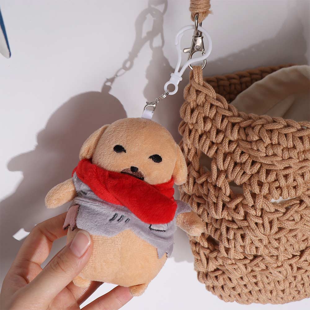 Stuffed Animal Dipping Sauce Dog Poor Tired Puppy Plush Keychain Adorable Dog Plush Doll  Backpack