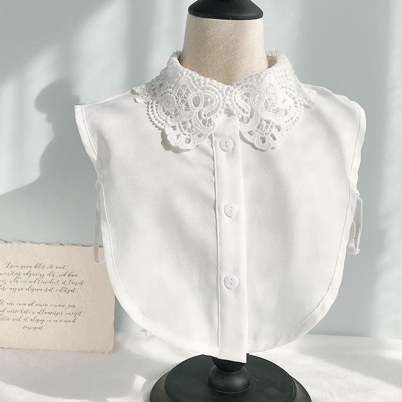 Women's Versatile White Lace Fake Shirt Collar for Spring and Autumn