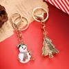 Новый рождественский брелок со стразами, снеговик, елка, носок, подвеска-кролик, брелоки для ключей автомобиля, ювелирный аксессуар 2026, подарки