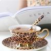 Модные кофейные чашки с леопардовым принтом, легкие, роскошные, высокого класса, чашка для послеобеденного чая и набор тарелок, бытовая, изящная, керамическая, молочная чашка