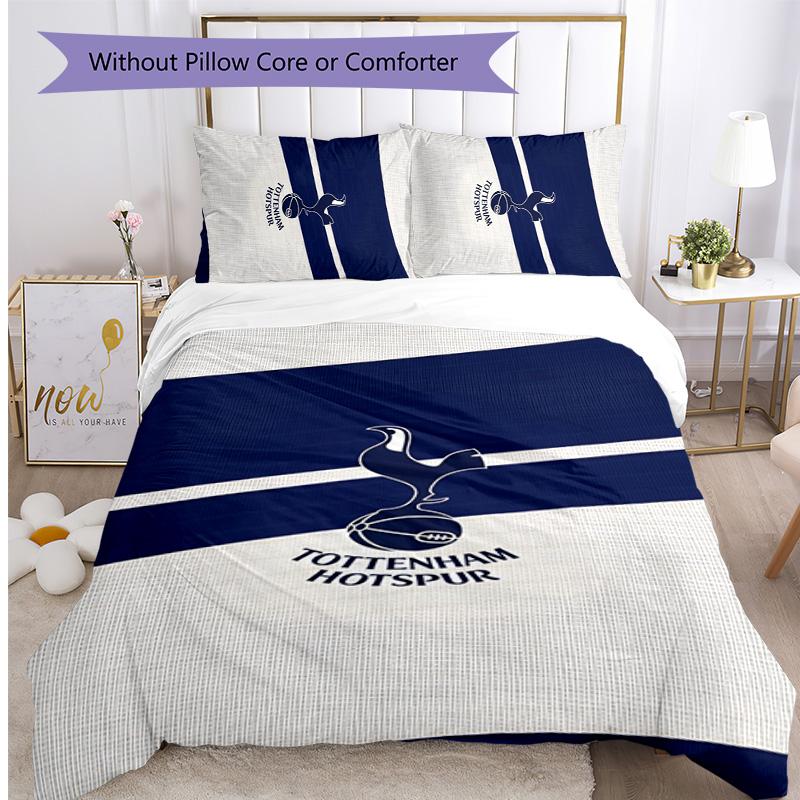 Tottenham Hotspur Pattern Printed 3PCS Bedding Set Soft Skin-Friendly Washable Duvet Cover & Pillowcases Set All Season Bedroom