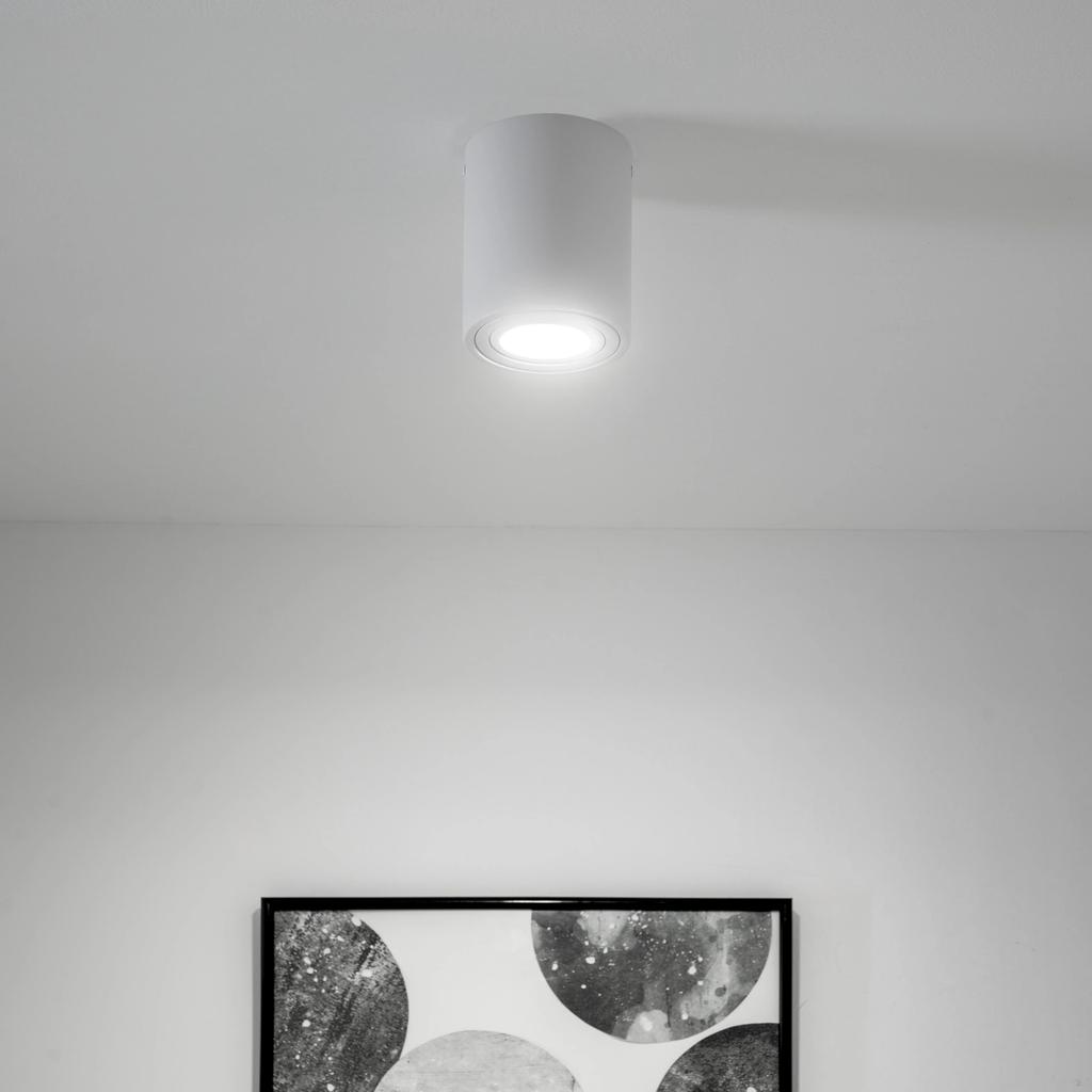 Surface-mounted Halogen Spot Tube Fixture Movable Amat- Gu10 Round Black