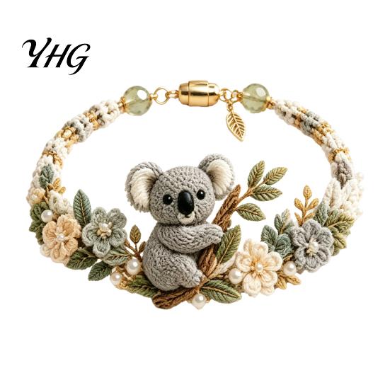 Handmade Bracelet Making Kit DIY Woven Animal Kit, Fox Cat Deer Bird Floral Crafts, Crochet Set for Beginners Adults Arts Crafts