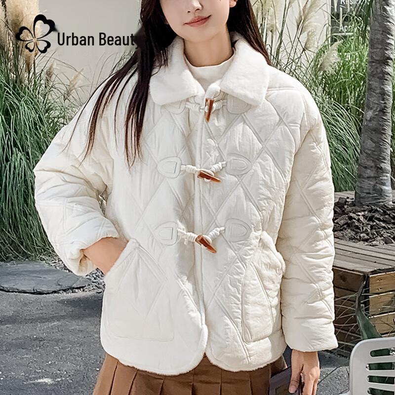 Women's Plush Lined Toggle Button Cotton Jacket