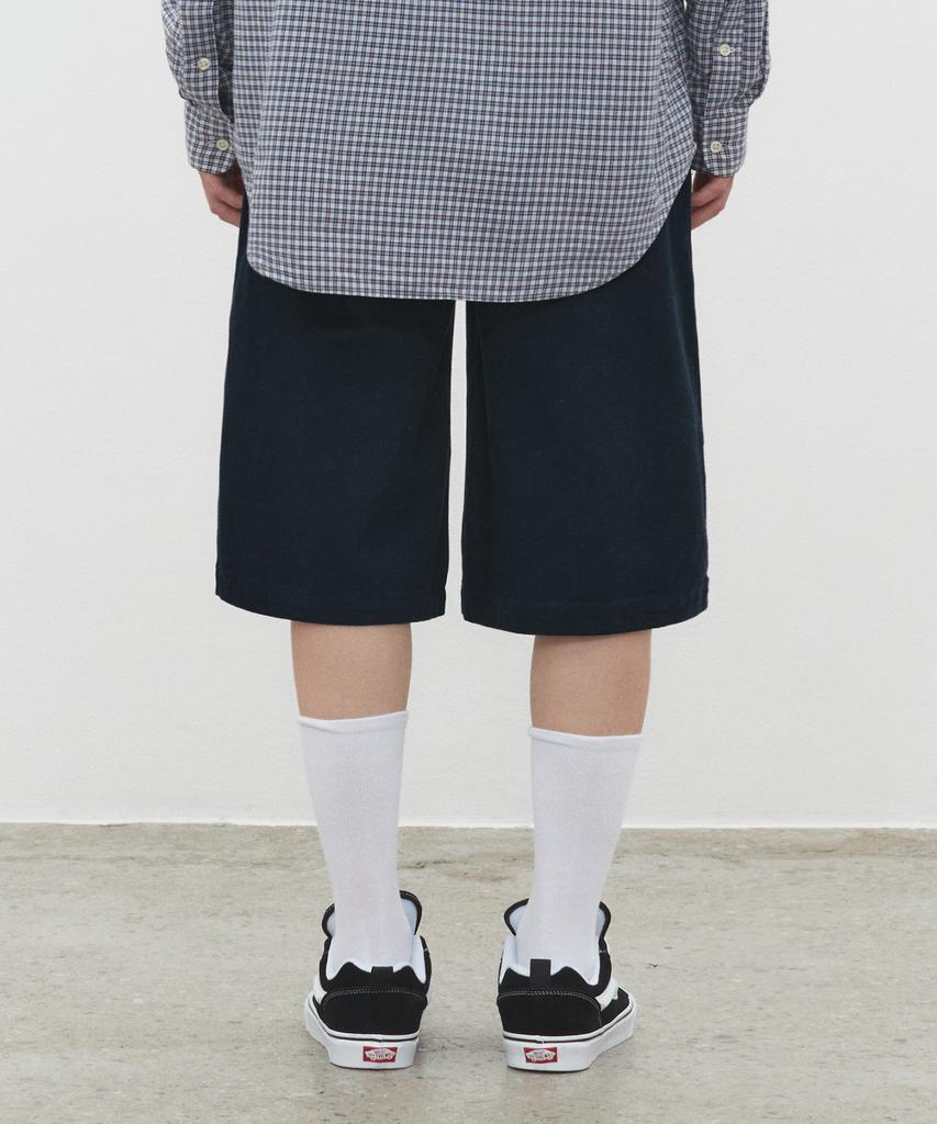 DECET Cotton 2Pleats Shorts Dcpt041Navy