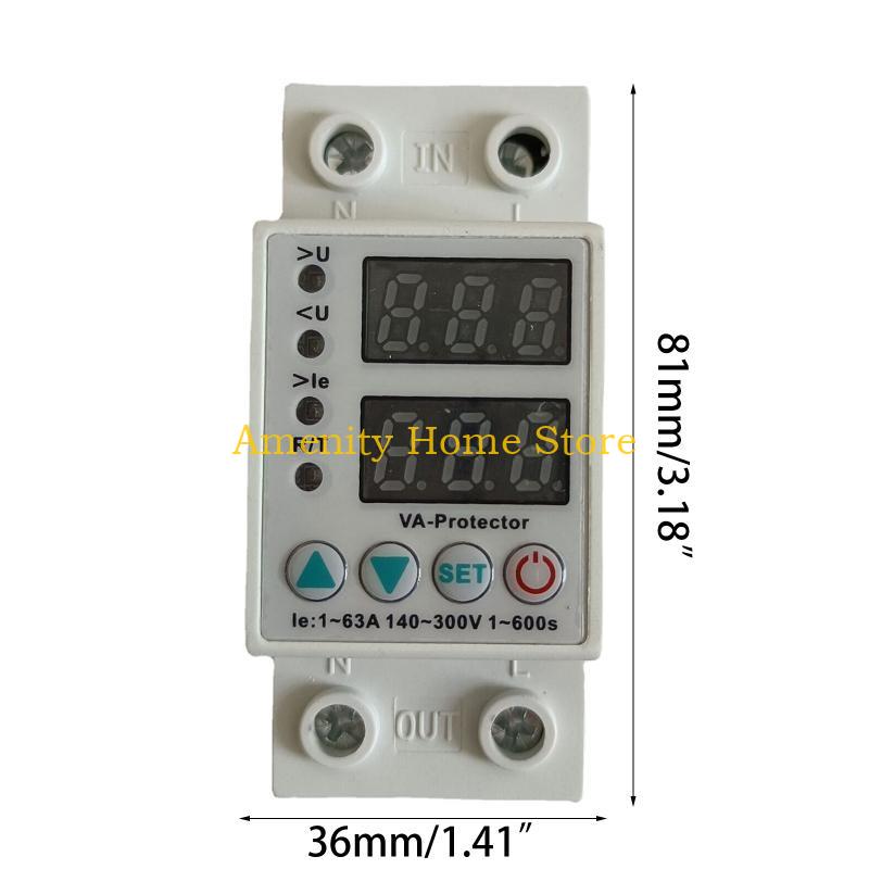 F26C Din Dual Display Adjustable Over Current and Under Protective Device Protector 63A 220V
