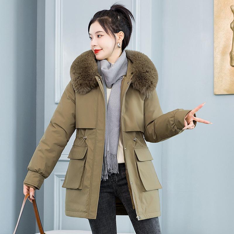 Подкладка Live, одна одежда и три одежды, зимняя утепленная одежда Parker из хлопка, новая талия и тонкий съемный плащ из хлопка