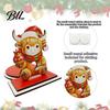 Weighted Base Paper Holder Christmas Wooden Towel Holder, Decorative Vertical Roll Dispenser, Practical Kitchen Tissue Organizer Stable for