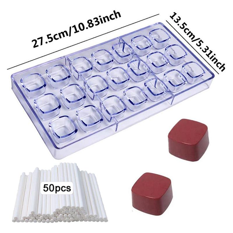 Форма для шоколада Пластиковая леденец на палочке Бумажная палочка Бытовая кухня DIY Инструмент для выпечки Домашние конфеты Прямоугольник В форме сердца TMZ