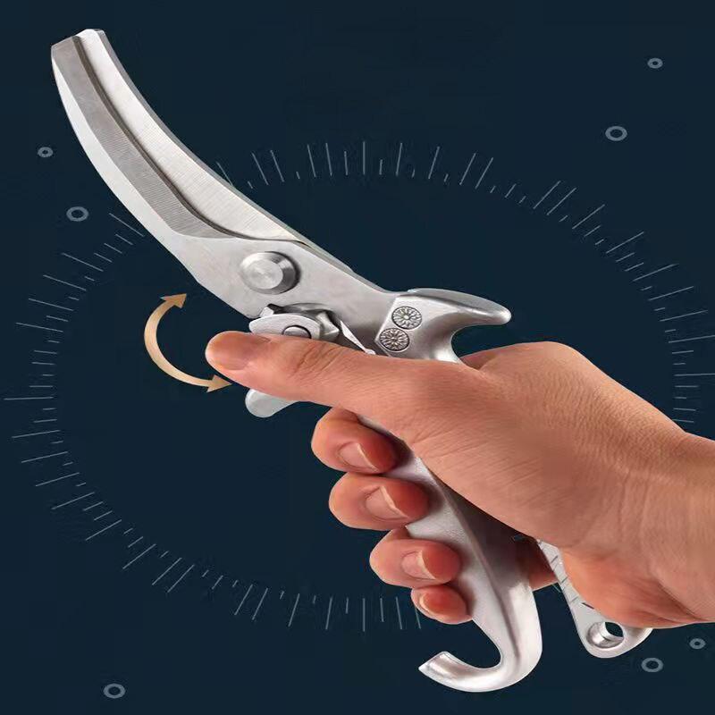 Stainless Steel Kitchen Scissors Multi-function Chicken Bone Seafood Cooking Scissors Duck Fish Cutter Shears