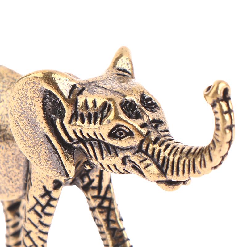 Antique Bronze Minature Elephant Figurines Tea Pet Table Ornament Decoration