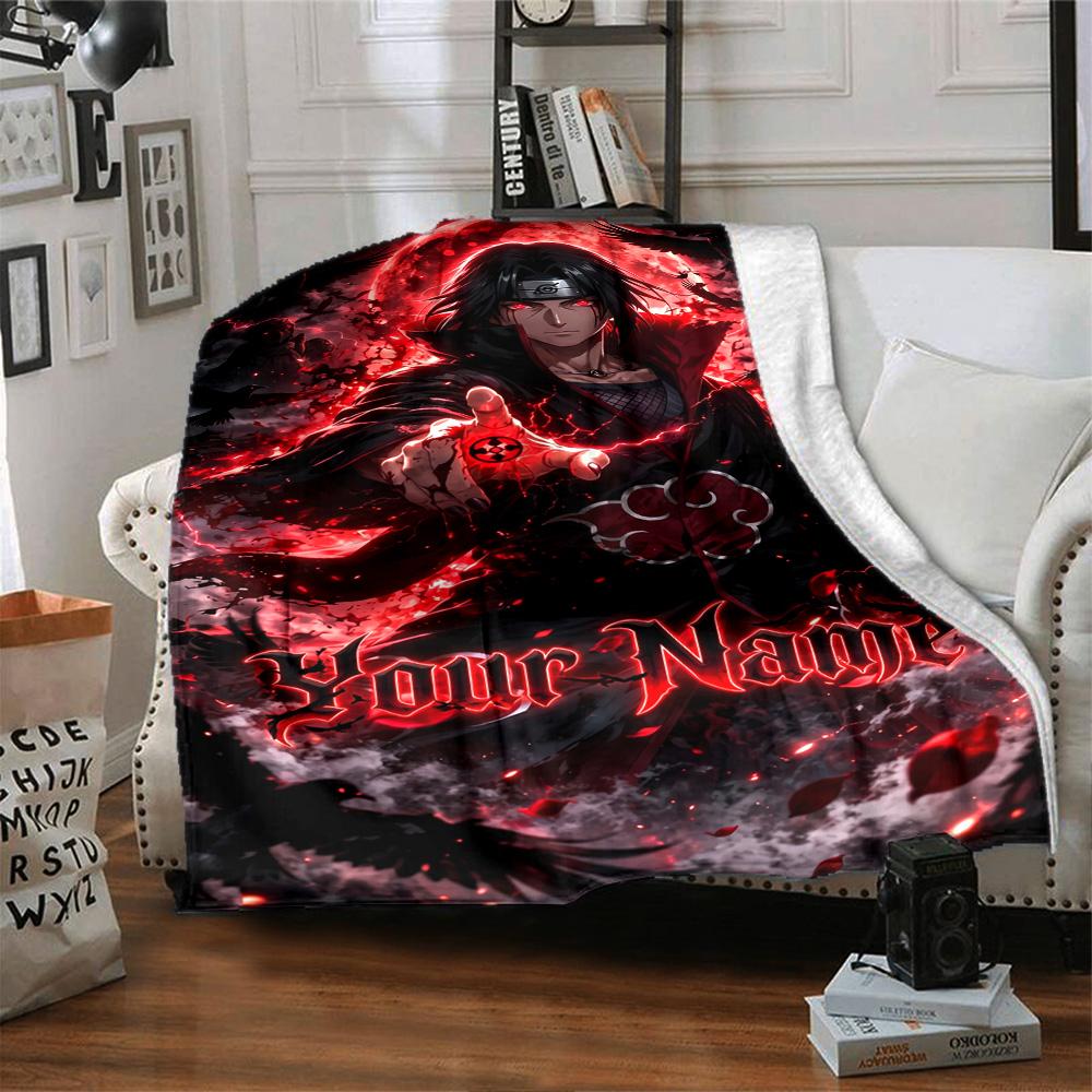 Naruto Character Personalized Name Blanket Throw Personalized Blanket Warmthful Decor for Office Livingroom Seaside Living Room for All Occasions