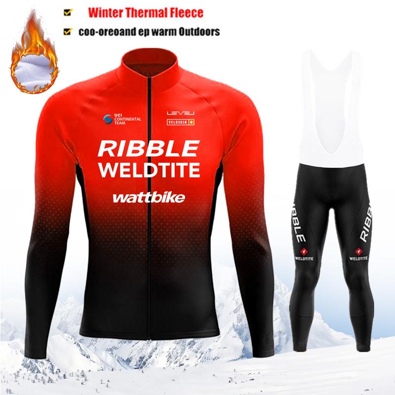 2026 Зимний Термофлисовый Велосипедный Комплект Джерси Maillot Ropa Ciclismo Сохраняет Тепло MTB Велосипедная Одежда Синий Велосипедный Комплект