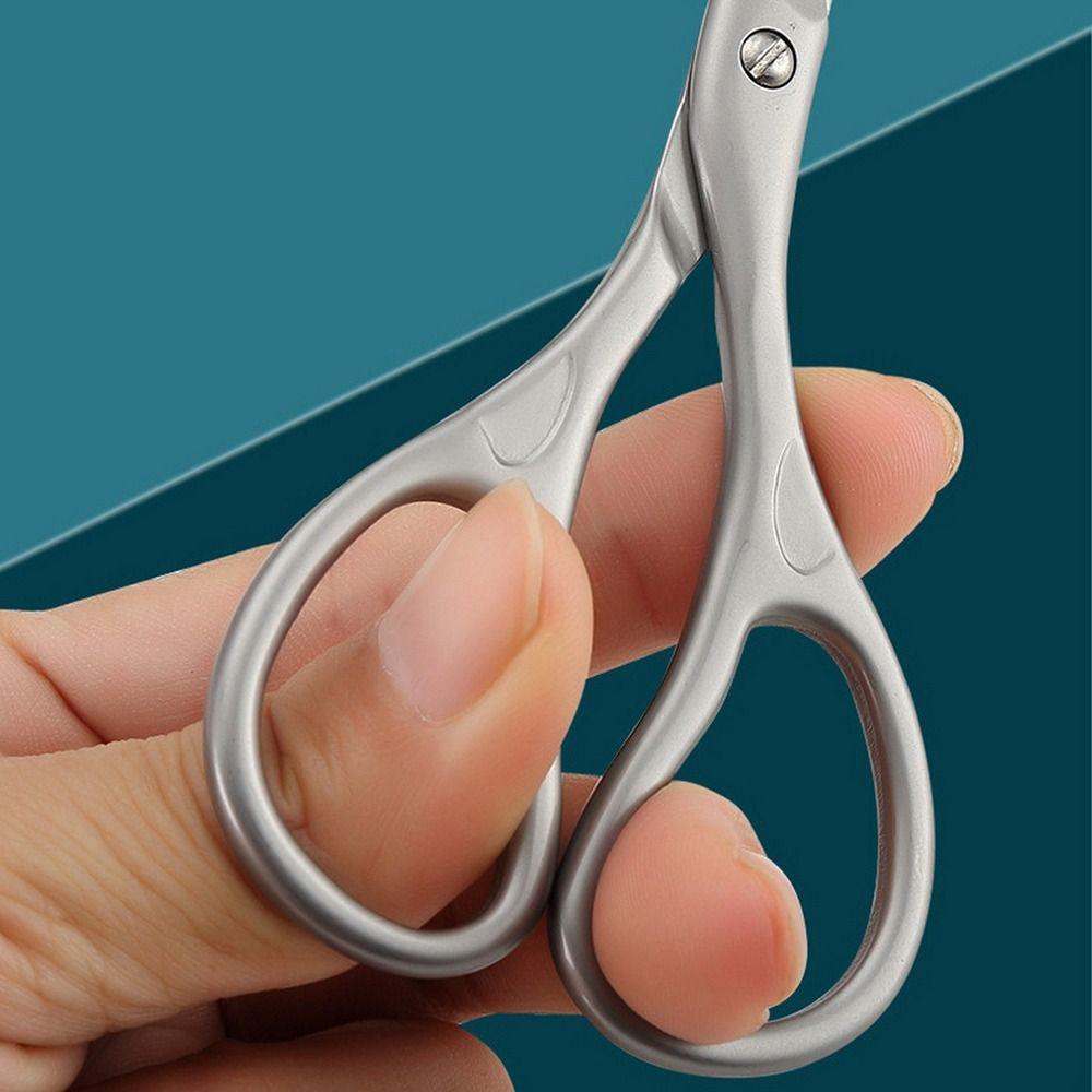 Curved Blade Manicure Scissors Stainless Steel Nail Cutter Portable Toenail Nippers Eyelashes