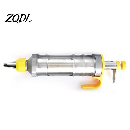 Handheld Dough Extruder Stainless Steel Icing Dispenser with Nozzles, Cookie Press And Cake Decorating Tool, Reusable Frosting Piping Set for