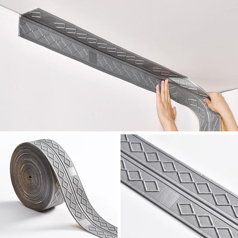 9.2M/Рулон Настенный Плинтус Бордюр DIY XPE Вспенивающийся 3D Самоклеящийся Ромб Ширина 14см Водонепроницаемая Полоса Обои