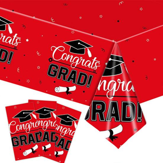 2 шт. одноразовая скатерть для выпускного бала, пластиковая водонепроницаемая скатерть для выпускного, декоративная шапочка, свитки, конфетти, принадлежности для ужина в канун Нового года