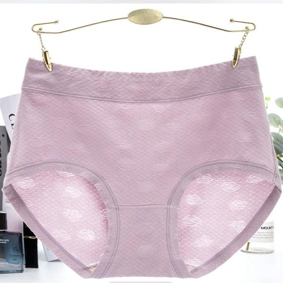 Розовое жаккардовое нижнее белье из модального хлопка, женские трусики со средней талией, дышащие, подтягивающие бедра, подтягивающие живот, одноцветные, удобные трусики больших размеров