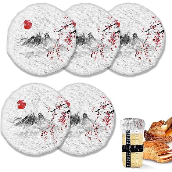 Тканевые крышки для банок с закваской, Крышки из ткани для ферментации водяного лотоса и сыра, Подходят для горлышек банок диаметром 3-4 дюйма, 5 шт.