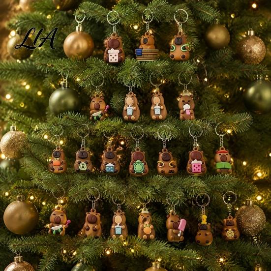 Christmas Tree Hanging Ornaments 2026 Advent Calendar, 24 Days Cute Animal Keychains Countdown Party Favors Mini 3D Collectible Figures, Holiday Gift
