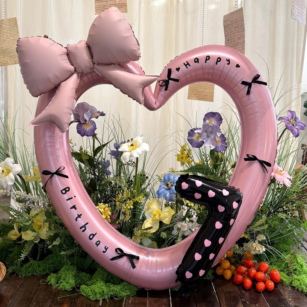 40-дюймовый розовый фольгированный шар в форме сердца, черный цифровой алюминиевый декор для вечеринки по случаю дня рождения, украшение для детского праздника, подарок для девочек на свадьбу, реквизит для детского праздника