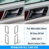 RRX настоящее углеродное волокно для Mercedes-Benz W164 2005-2011 M Class, дверная панель автомобиля, дверная ручка, рамка, накладка, наклейки