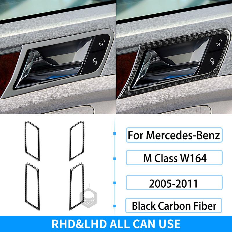 RRX настоящее углеродное волокно для Mercedes-Benz W164 2005-2011 M Class, дверная панель автомобиля, дверная ручка, рамка, накладка, наклейки