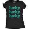 Женская lucky 3X зеленая футболка с блестками Забавная футболка на День Святого Патрика Шутка про удачу Блестящая футболка для женщин Забавные футболки