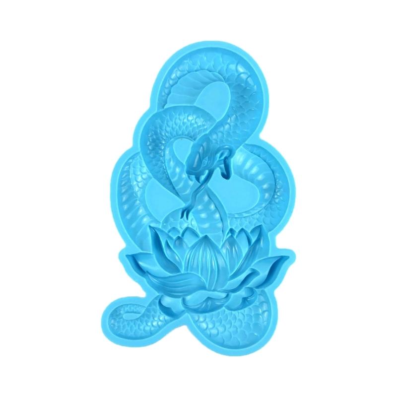 DIY Semi Three-Dimensional Lotuses Snake Silicone Mold for Wall Decoration Handmade DIY Room Tabletop Epoxy Resin Mould