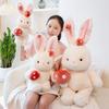Милый Кролик Держит в Руках Грибы Плюшевая Игрушка Набитая 40/60/85см Белый Кролик Обнимашка Креативный Подарок на День Рождения