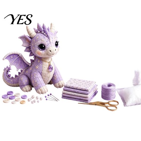 Kids Sea Animal Kit DIY Patchwork Doll Kit, Handmade Gnome Sewing Set Crafts for Home Decor, Fabric Cartoon Dragon Beginner