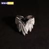 Ретро Кольцо с Крыльями Ангела для Женщин Девушек Панк Готика Регулируемое Открытое Кольцо Ручной Работы Дизайнерские Ювелирные Изделия Аксессуары Подарок e783