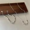 Korean Style Silver Bean Necklace & Bracelet Set - Fashionable S925 Sterling Silver Clavicle Chain
