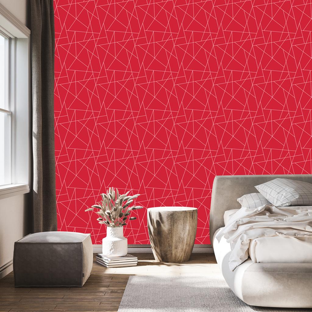 Wallpaper Geometric pattern red, fine detail 50x1000