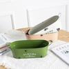 Ellipse Rustic Flowerpot with Handle Flower Holder Vintage Metal Box Planter