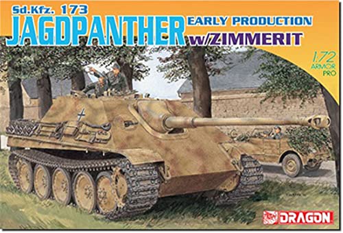 Platz Dragon 1/72 Масштаб Немецкий истребитель танков Jagdpanther времен Второй мировой войны, Ранняя модель, Циммеритовое покрытие, Пластиковый набор для сборки DR7241P