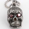 Европейский и американский Хэллоуин Хоррор Тема Ретро Панк Старый Титановый Стальной Ожерелье Красный Глаз Череп Подвеска